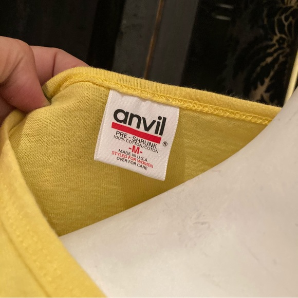 Vintage 80s Lemon Yellow Juke Box T-shirt sz M - Picture 5 of 6